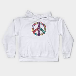 Peace, Love & Rock'n Roll Retro Colorful Kids Hoodie